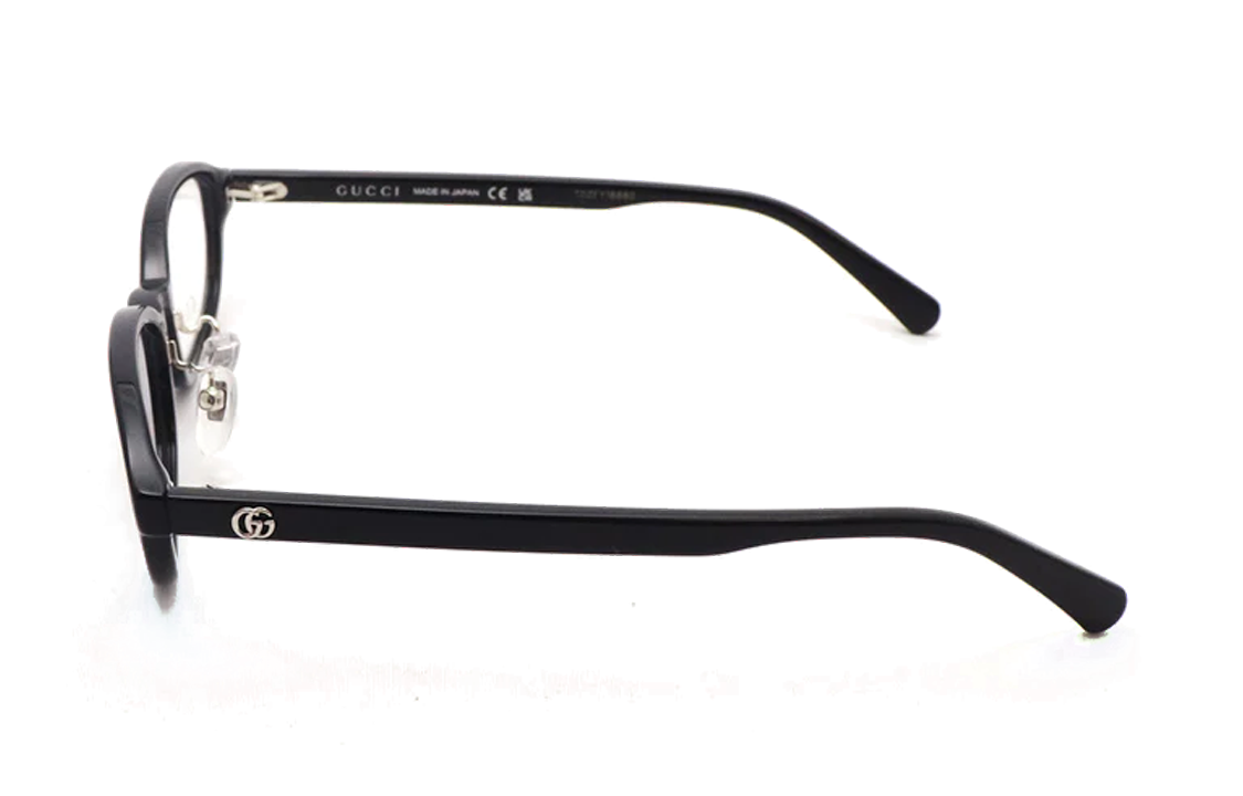 Shop 구찌 유니섹스 불규칙한 블랙 로고 디테일 안경. GG0930OJ005