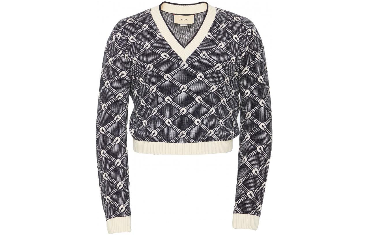 Gucci V-Neck Floral Knit Sweater - Multicolor 692884-XKCCW-1289