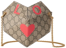 Gucci Valentine's Day Heart Bag Small GG Supreme Beige/Ebony Gucci Valentine's Day Heart Bag Small GG Supreme Beige/Ebony