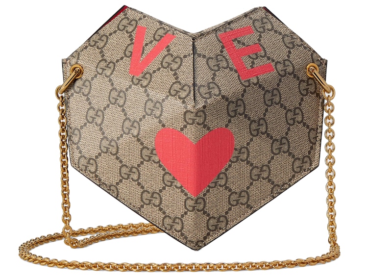 Order 구찌 발렌타인 하트 GG Supreme 스몰 백 (베이지/에보니) 
