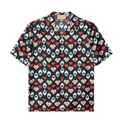 Gucci Valentine's FW23 Logo Print Short Sleeve Shirt Multicolor for Men 744635-ZANB5-4580