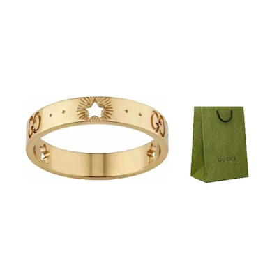GUCCI Vintage 18k Gold Ring Unisex Couple's Edition Gold with Gift Bag 607339-J8500-8000