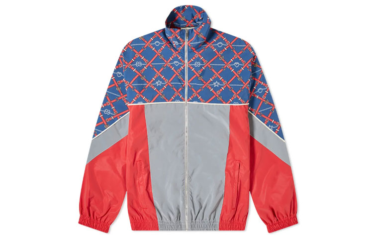 Gucci Vintage Colorblock Reflective Printed Jacket Multicolor 587377-XJBTH-4437