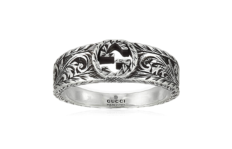 GUCCI Vintage Double G Metal Ring Silver Unisex Couple Design. 455249-J8400-0701