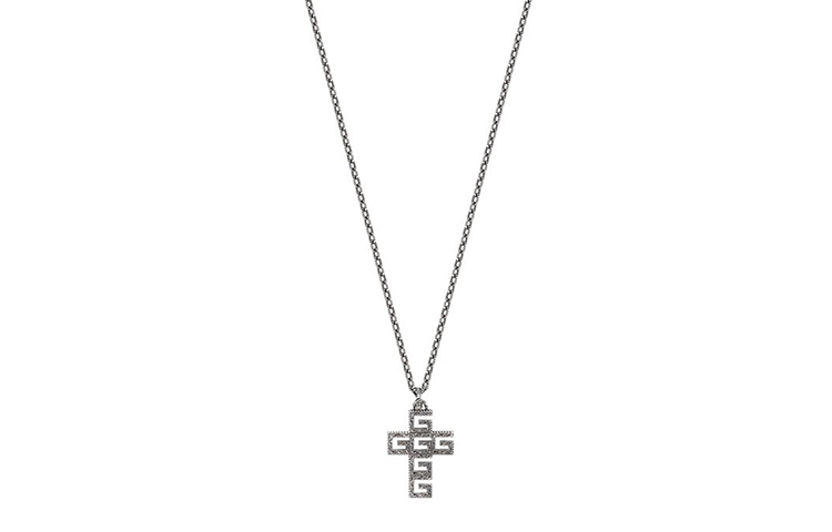 GUCCI Vintage G-Cube Cross 925 Silver Necklace for Men - Small 2.5x1.7cm YBB552395001 圖 2