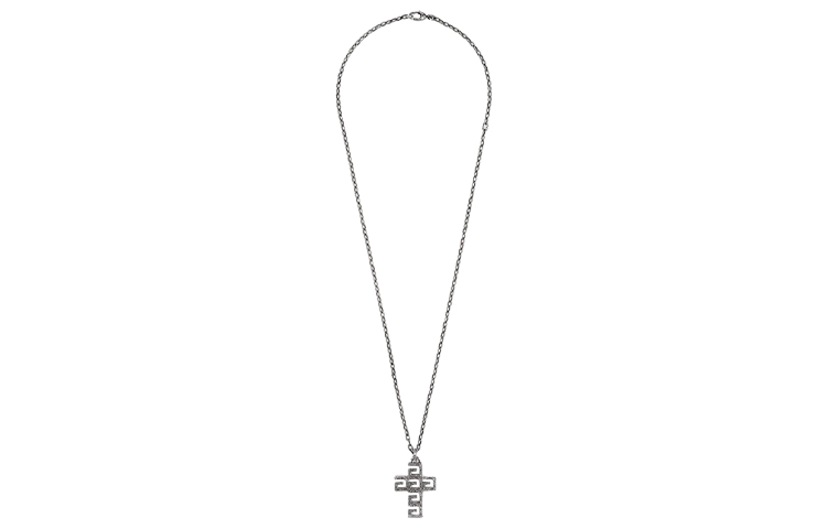 GUCCI Vintage G-Cube Cross 925 Silver Necklace for Men - Small 2.5x1.7cm YBB552395001 圖 3