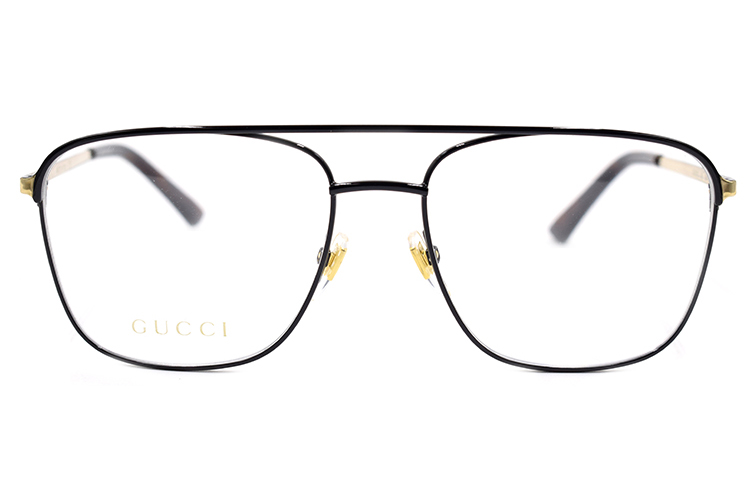 GUCCI Vintage Optical Metal Glasses Black Gold Alloy Square Frames For Men GG0833O-001 圖 3