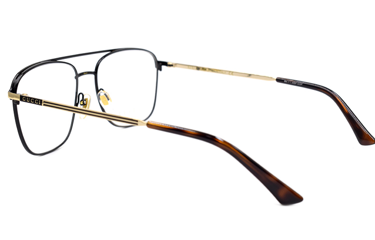 GUCCI Vintage Optical Metal Glasses Black Gold Alloy Square Frames For Men GG0833O-001 圖 4