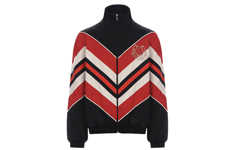 Gucci Vintage Striped Patch Oversized Jacket Men Black Red 575762-XJBBE-1315