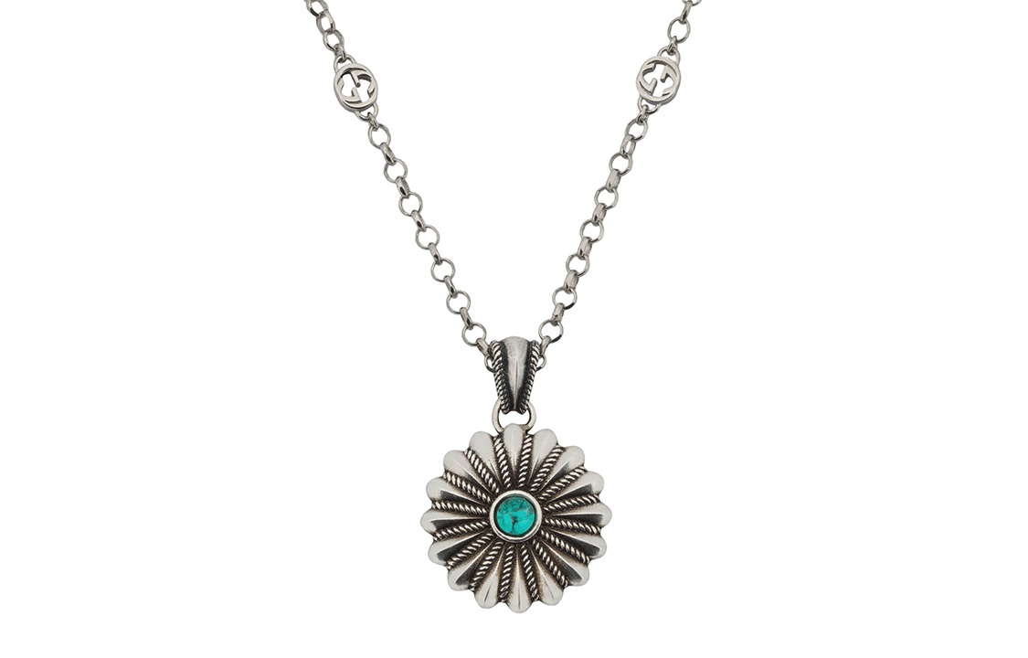 GUCCI Vintage Style 925 Silver Engraved Necklace Unisex Jewelry. 728451-J8749-8183