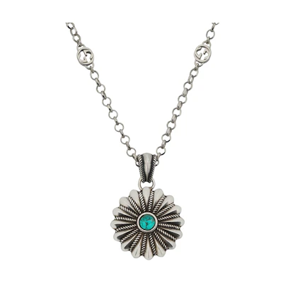 GUCCI Vintage Style 925 Silver Engraved Necklace Unisex Jewelry. 728451-J8749-8183