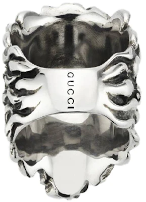 GUCCI Vintage Web Ring in Palladium-Plated with Crystal Lion Head Unisex 402763-J3F42-8162 Purchase GUCCI Vintage Web Ring in Palladium-Plated with Crystal Lion Head Unisex 402763-J3F42-8162