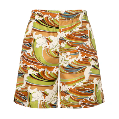 Gucci Wave Print Casual Shorts Multicolor 739583-ZAMX3-3676