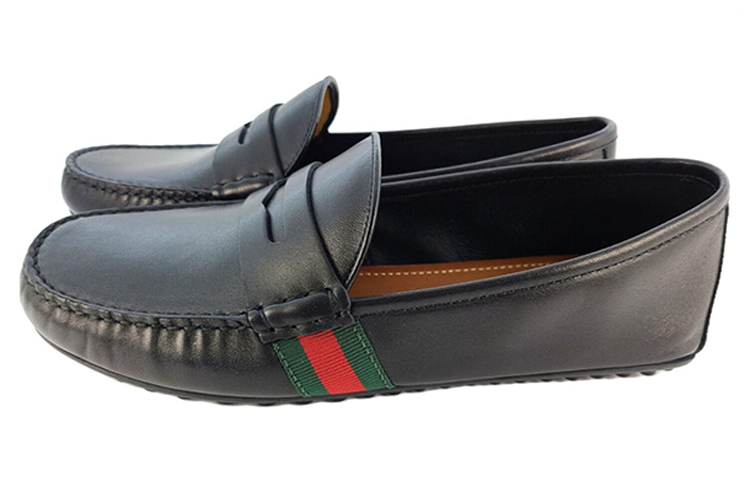 Order グッチ ウェブ レザーローファー (黒) 566294-BTRE0-1060