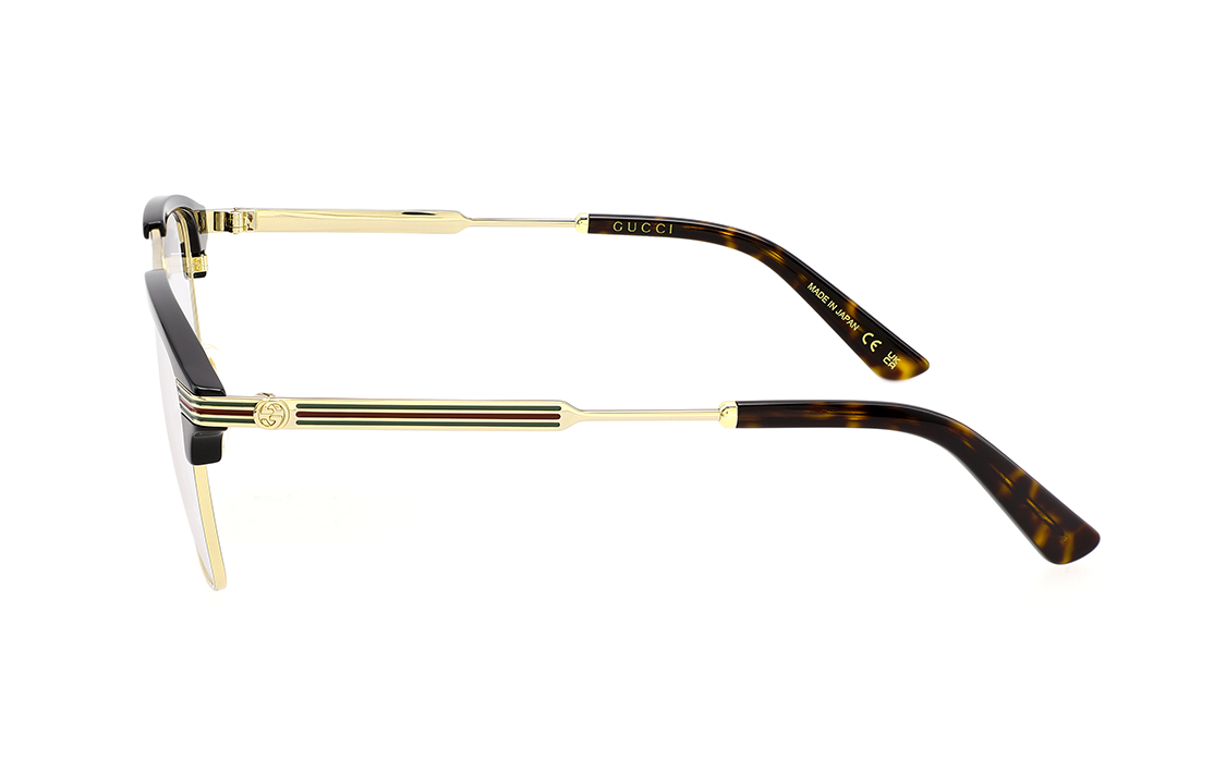 Gucci Web GG Decor Asian Pilot Optical Frames Black Gold Men GG0241O-002 圖 4