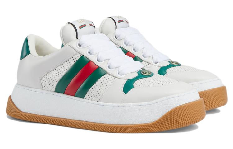 Order Gucci 网纹板鞋 '白绿红' 771457-AAC0S-9063