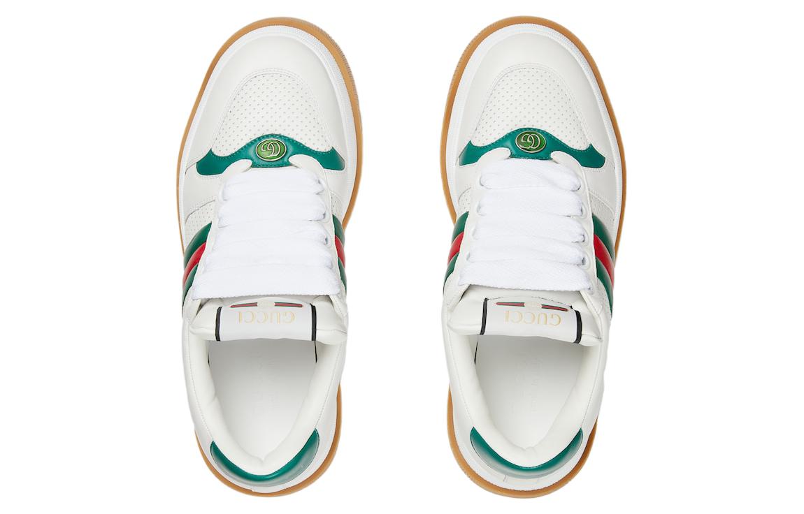 Lookbook Gucci 网纹板鞋 '白绿红' 771457-AAC0S-9063