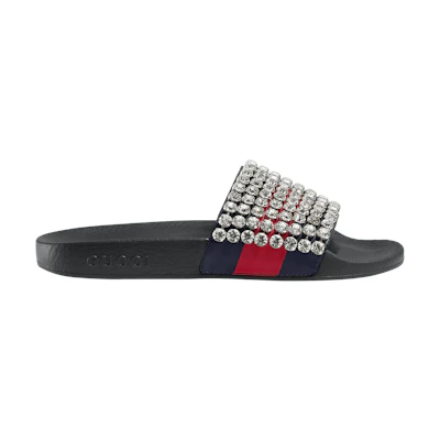 (W) Gucci Web Slide 'Crystal'