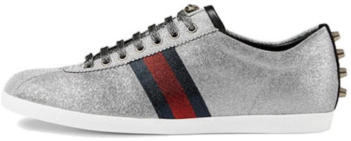 GUCCI古馳 ACE 條紋織帶 低筒運動休閒 時尚板鞋 男款 銀色閃光 Buy GUCCI古馳 ACE 條紋織帶 低筒運動休閒 時尚板鞋 男款 銀色閃光