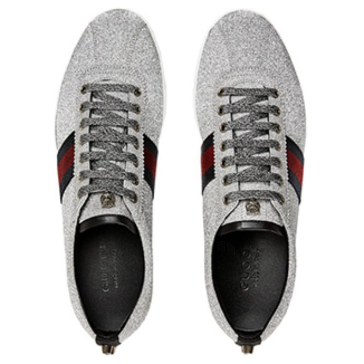 Shop Gucci Web Sneaker 'Glitter Studs' Kasut Berkilau ‎414684-KW040-8162