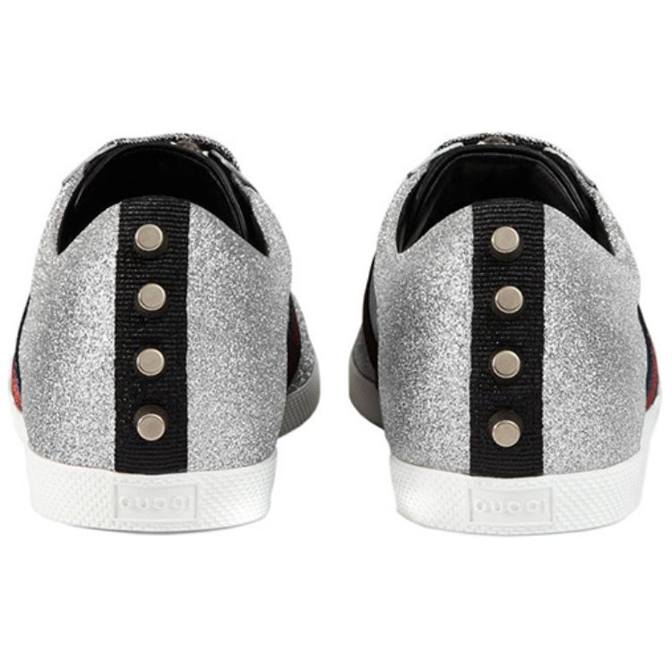 Shop Gucci Web Sneaker 'Glitter Studs' Kasut Berkilau ‎414684-KW040-8162