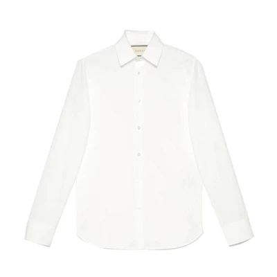Gucci White Cotton Poplin Long Sleeve SS21 Sunblock Shirt 535172-21131-9000
