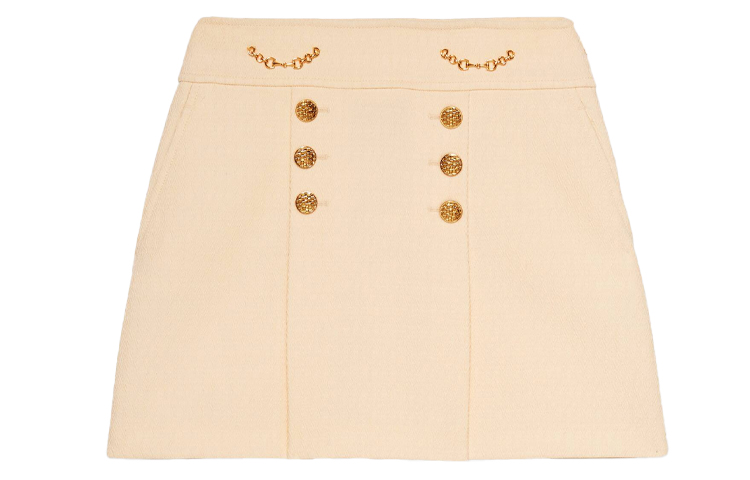 GUCCI White GG Quilted Wool A-Line Skirt 643330-ZAF5T-9205 圖 2