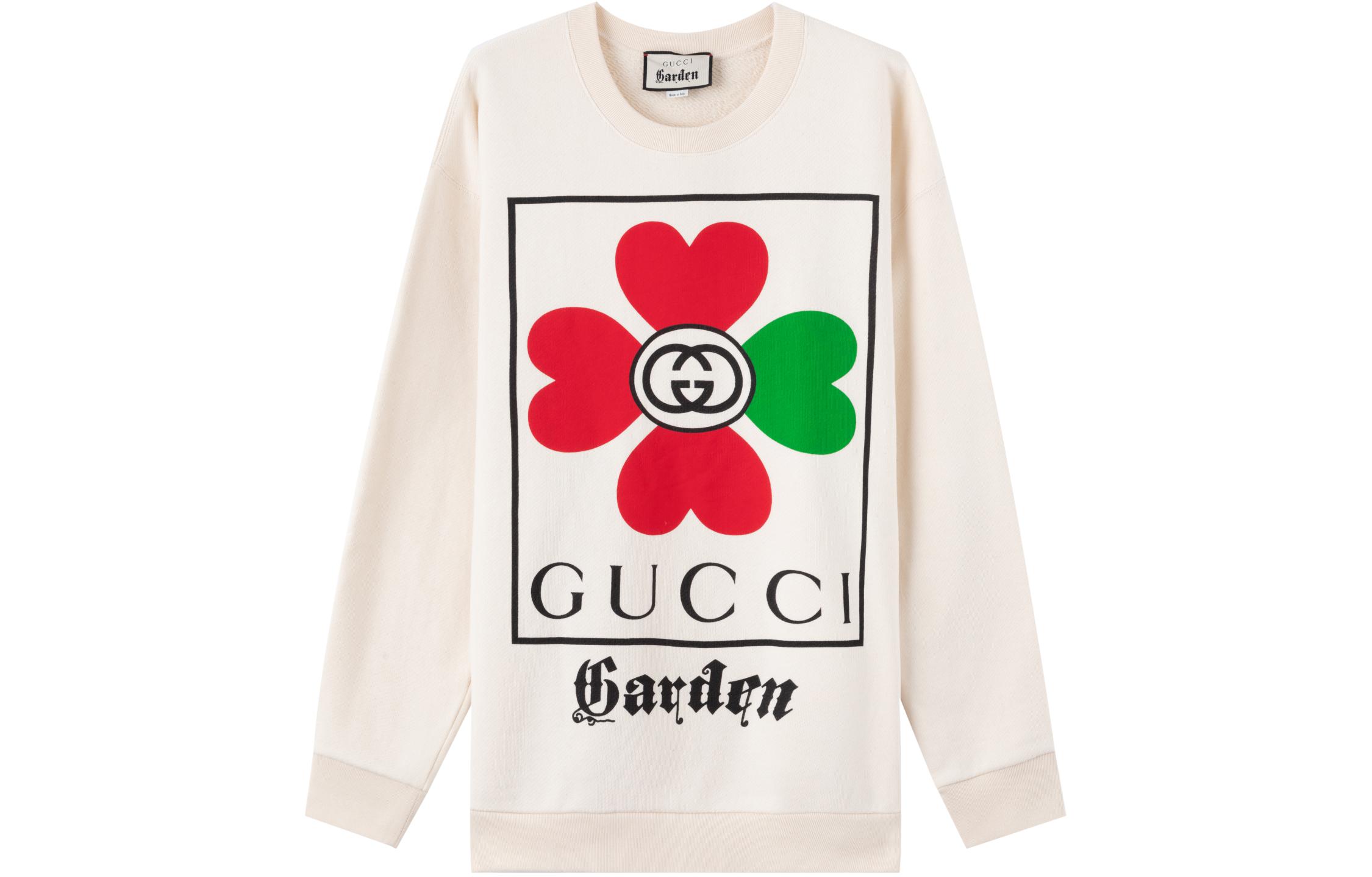Gucci White Heart Crewneck Sweatshirt Unisex 469250-XJB2N-9230