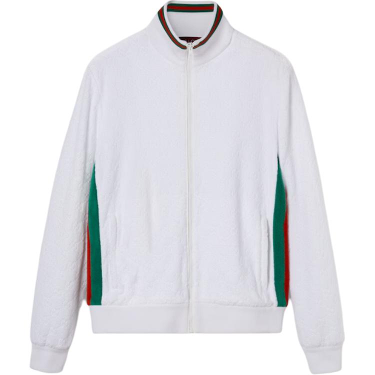 Gucci White High Neck Zip-Up Fitted Jacket 795130-XJGRK-9074