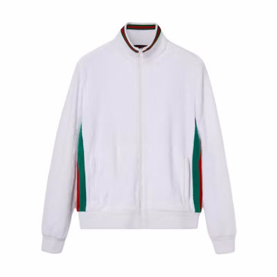 Gucci White High Neck Zip-Up Fitted Jacket 795130-XJGRK-9074