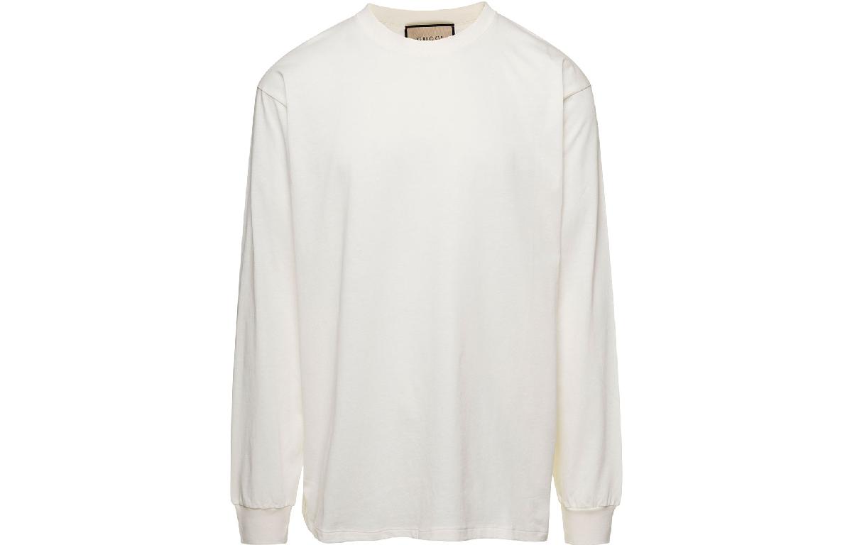 Gucci White Letter Print Oversized Long-Sleeve Sweatshirt 581903-XJFZO-9091