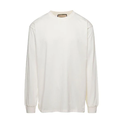 Gucci White Letter Print Oversized Long-Sleeve Sweatshirt 581903-XJFZO-9091