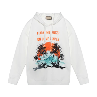 Gucci White Letter Scenery Print Hoodie 615061-XJEHJ-9088