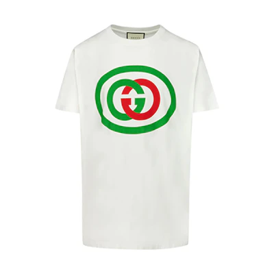Gucci White Logo Print Crewneck Short Sleeve T-Shirt 565806-XJBAU-9037