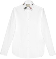 GUCCI White Long Sleeve Cotton Shirt with Embroidered Collar 523500-Z341L-9061 GUCCI White Long Sleeve Cotton Shirt with Embroidered Collar 523500-Z341L-9061