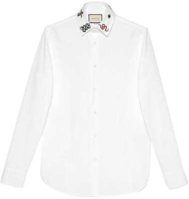 GUCCI Baju Putih Lengan Panjang Kapas dengan Kolar Sulaman 523500-Z341L-9061 Buy GUCCI Baju Putih Lengan Panjang Kapas dengan Kolar Sulaman 523500-Z341L-9061