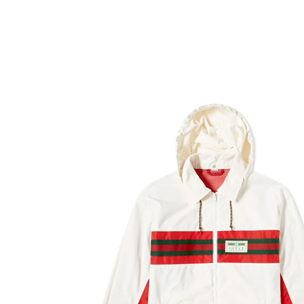 Details for Jaket Hoodie Track Gucci Putih Nylon dengan Garis Striped 599935-XDA0X-9061