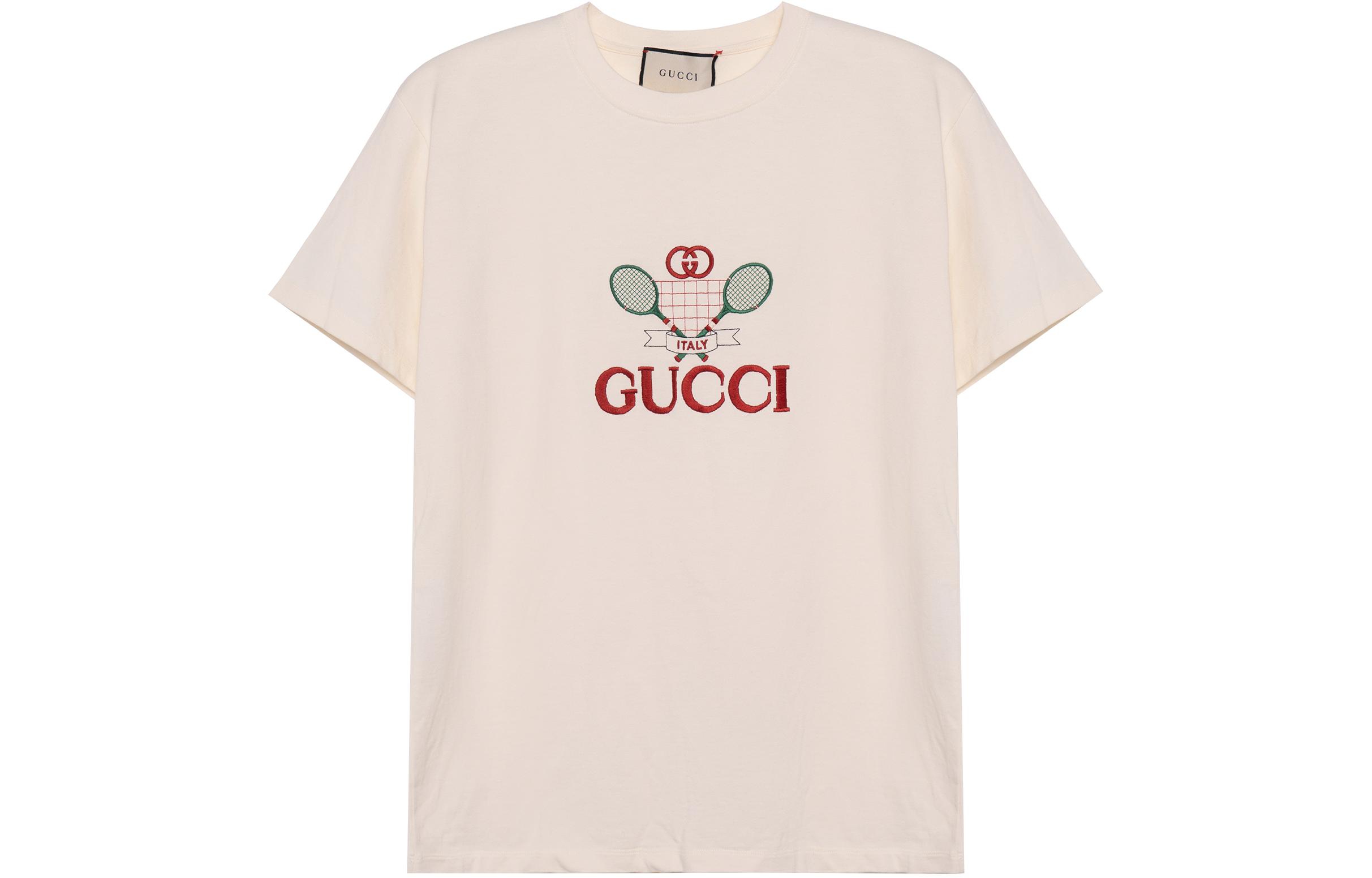 Buy Camiseta Gucci Blanca Oversized Bordada de Manga Corta. 548334-XJBLE-7136