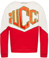Gucci White/Red Patchwork Logo Embroidered Sweatshirt 580820-XJBHJ-9829 Gucci White/Red Patchwork Logo Embroidered Sweatshirt 580820-XJBHJ-9829