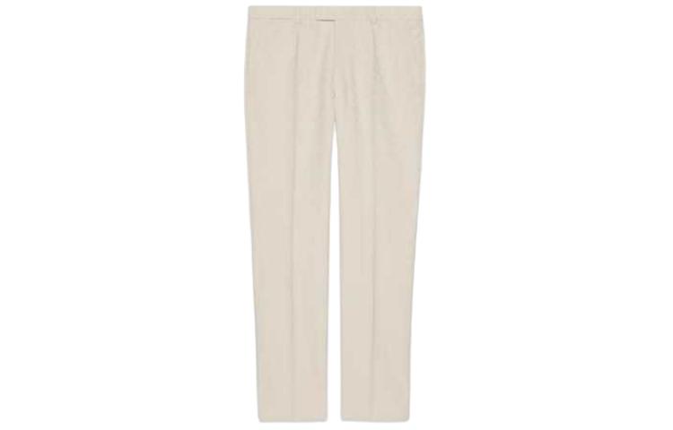 Gucci White Solid Color Loose Fit Zipper Casual Pants 730664-ZAP1Y-9244