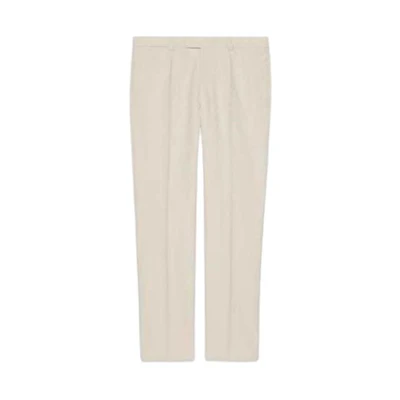Gucci White Solid Color Loose Fit Zipper Casual Pants 730664-ZAP1Y-9244