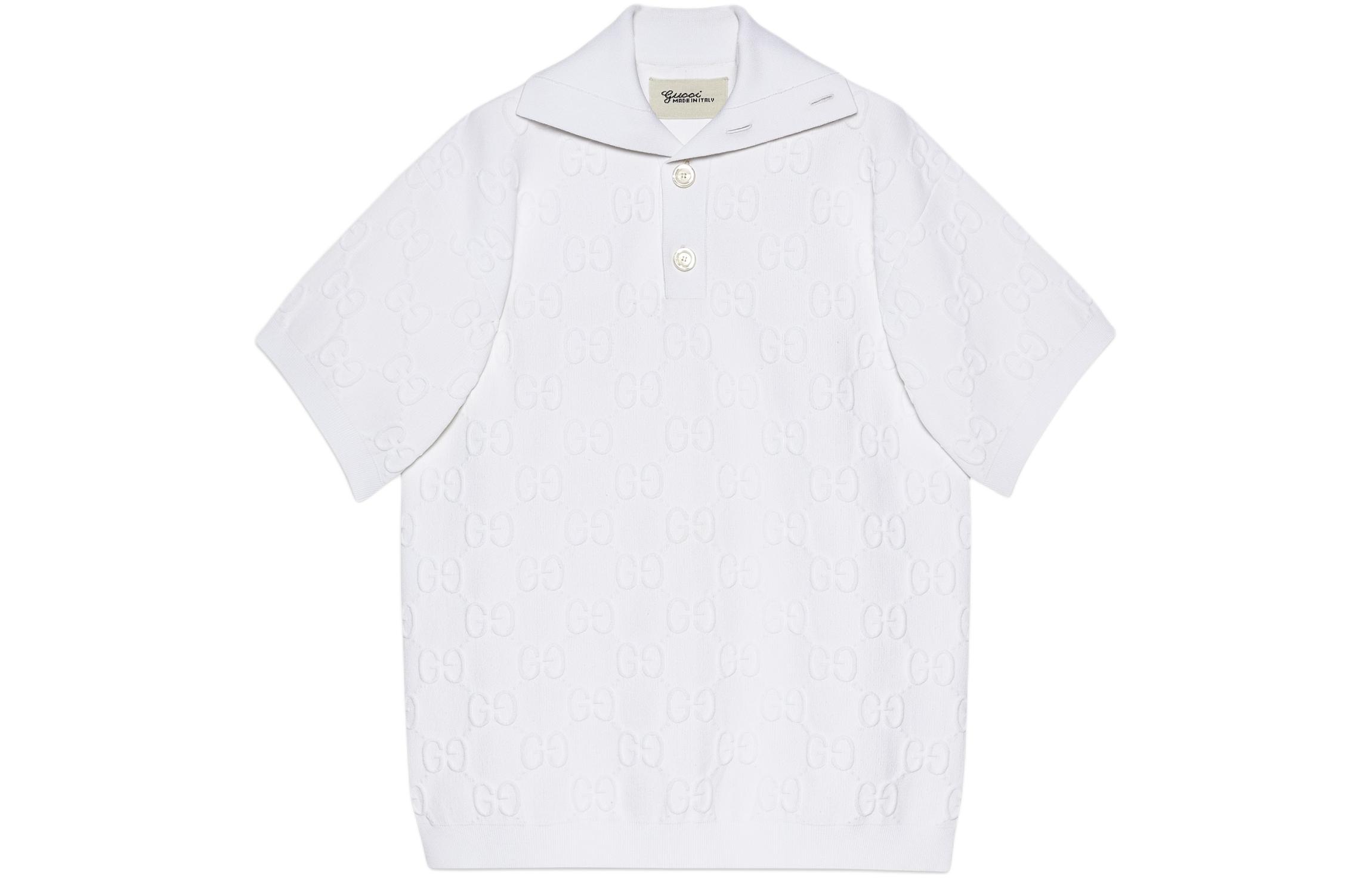 Gucci White Solid Logo Polo Shirt 779745-XKDYO-9000
