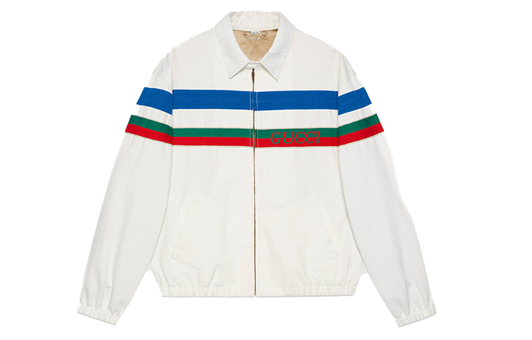 Gucci White Stripe Zip-Up Jacket 623938-XDA8W-9692