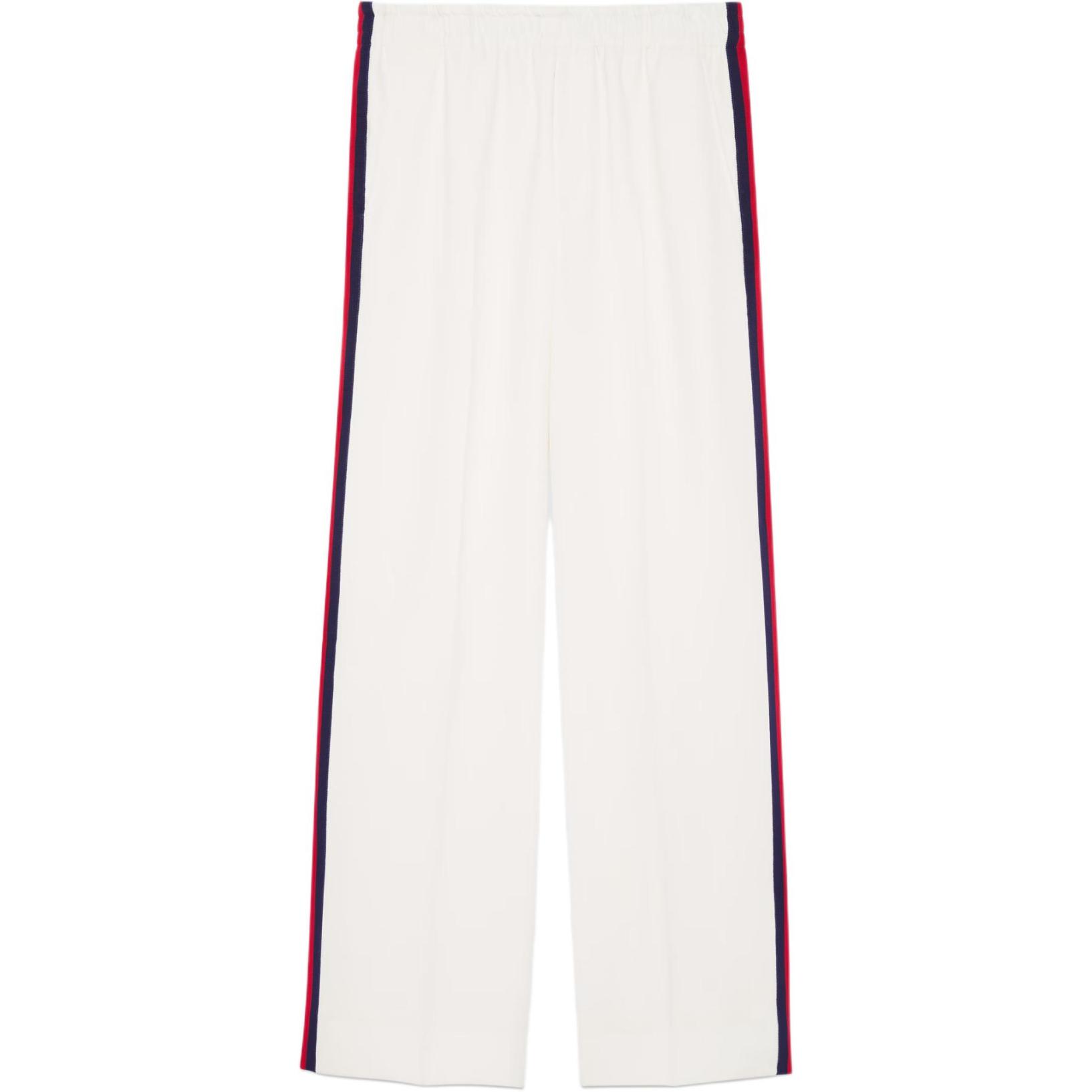 Gucci White Striped Elastic Knit Track Pants 762510-Z798C-9799