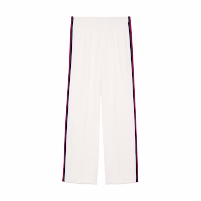Gucci White Striped Elastic Knit Track Pants 762510-Z798C-9799