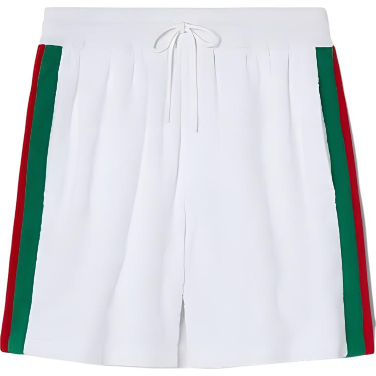 Gucci White Striped Jacquard Drawstring Straight-Leg Shorts SS24 795144-XJGRK-9074