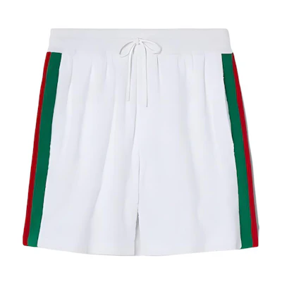 Gucci White Striped Jacquard Drawstring Straight-Leg Shorts SS24 795144-XJGRK-9074