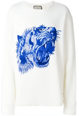 Gucci White Tiger Print Crewneck Sweatshirt 497246-X3I42-9289 Buy Gucci White Tiger Print Crewneck Sweatshirt 497246-X3I42-9289