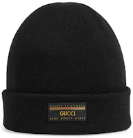 Order GUCCI 羊毛混紡針織毛帽配Logo貼章 612118-4G332-1000