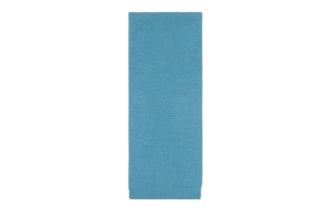 GUCCI Wool Knit Logo Scarf for Kids - Blue. 7017104K206 圖 2